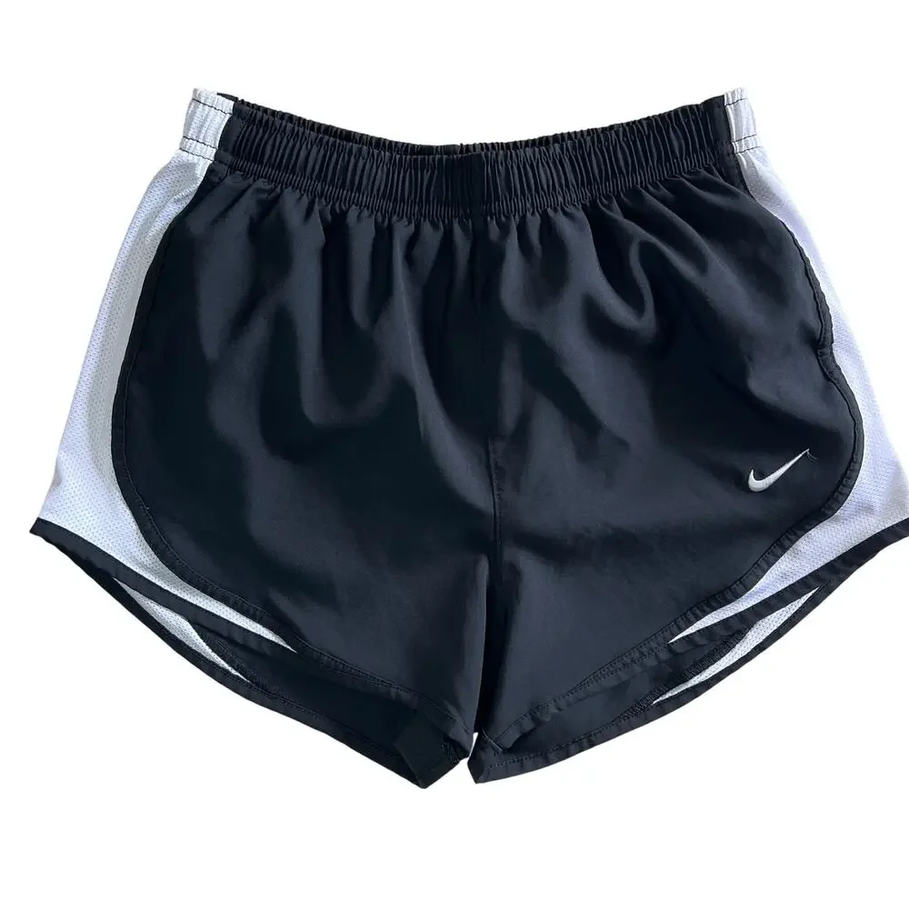 Nike Dri-FIT Running Shorts Black White Lined Women’s Small - Picture 1 of 12